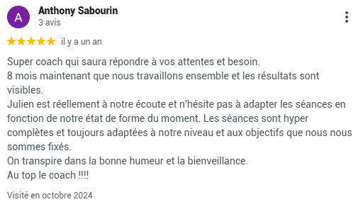 avis sur julien coach sportif hossegor capbreton
