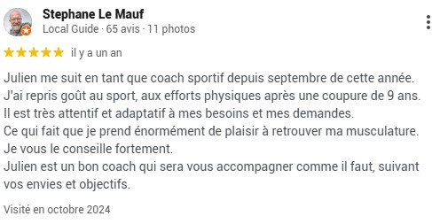 avis sur julien coach sportif hossegor capbreton